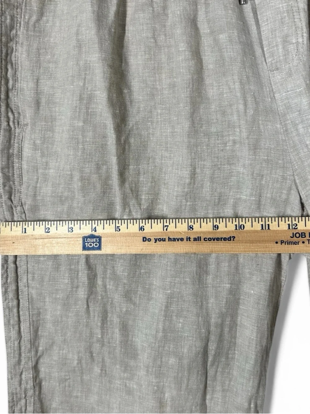 Quince Beige Drawstring Linen-Blend Trousers